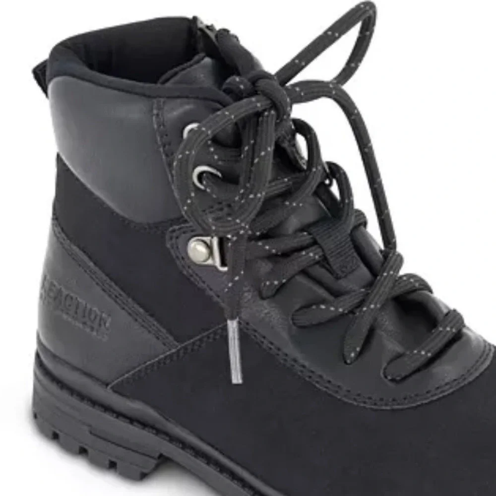 NIB Kenneth Cole New York Little Big Boys Isaac Gabriel Black Lace Up Boots Sz 2